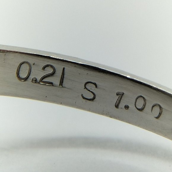 Genuine 1ct SAPPHIRE DIAMOND PLATINUM 900 White Gold Ring AUTHENTIC  US Sz 8.25 - Picture 5 of 9